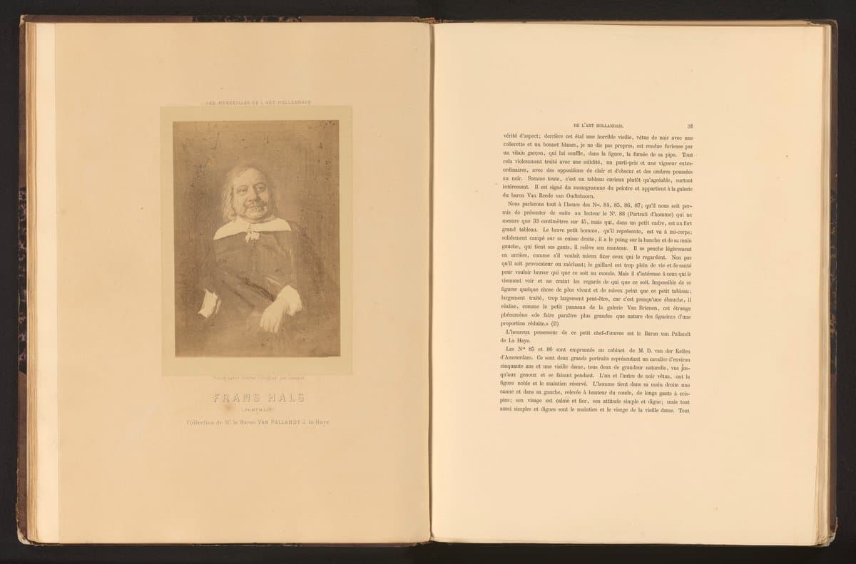 Fotoreproductie van een geschilderd portret door Frans Hals