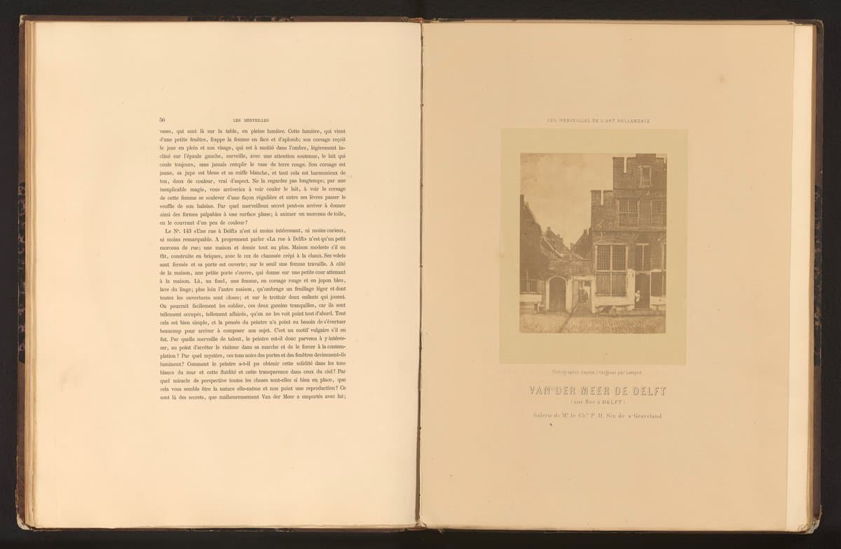 Fotoreproductie van het schilderij 'Gezicht op huizen in Delft' door Johannes Vermeer