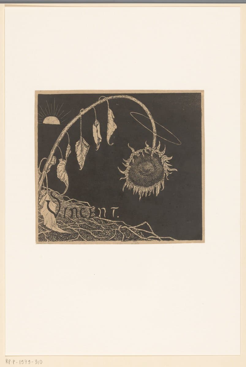 Omslagontwerp voor: Richard Roland Holst, Tentoonstelling der nagelaten werken van Vincent Van Gogh, 1892