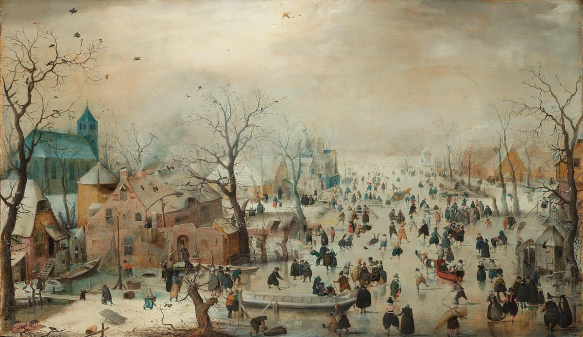 Winter Landscape with Ice Skaters